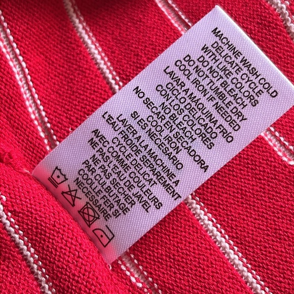 Nina Leonard Dress NWT Sweater-Dress Spring Red/White stripes Sz. S Midi ribbed - Picture 12 of 15